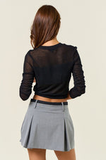 Alexa Color-block Sheer cardigan