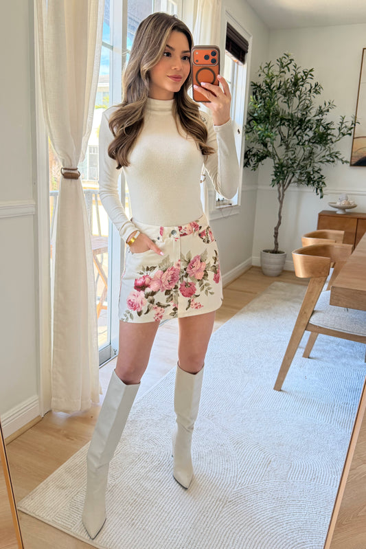 Kenzie Floral Denim skirt