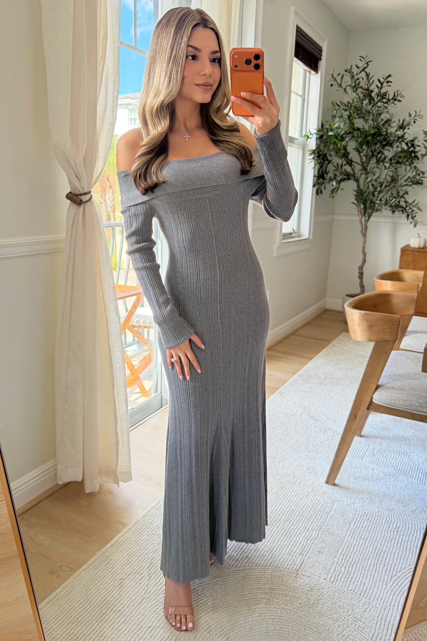 Lydia Off-Shoulder Knit dress