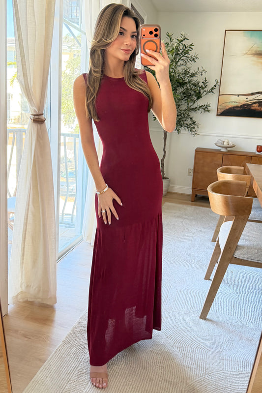 Alicia Knit dress - Burgundy