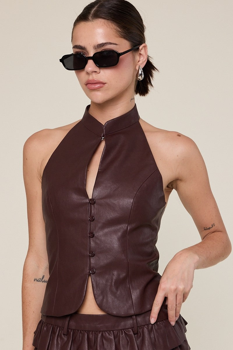 Misha Leather top